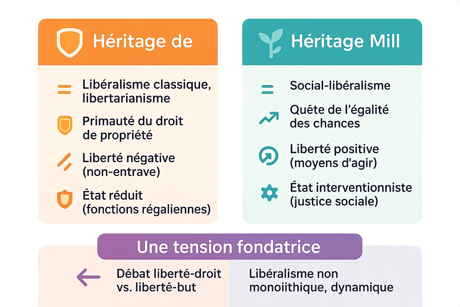 Illustration des tensions idéologiques entre Locke et Mill dans le libéralisme moderne