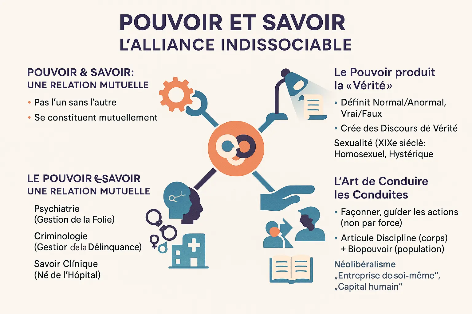 Représentation visuelle du pouvoir-savoir selon Foucault