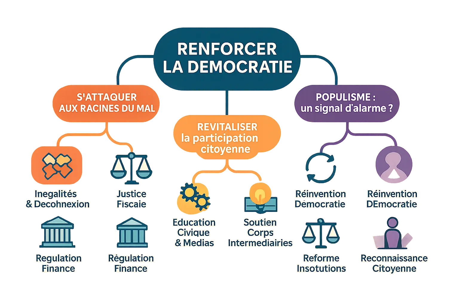 Illustration sur le renforcement de la démocratie face au populisme