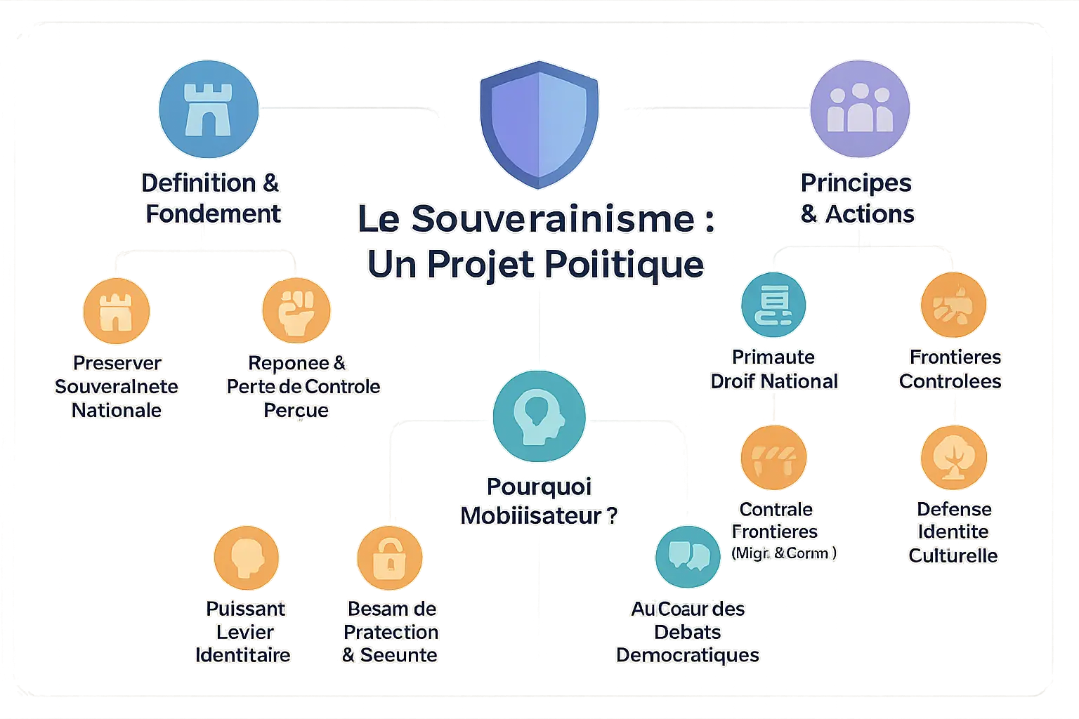 Représentation visuelle du souverainisme comme projet politique
